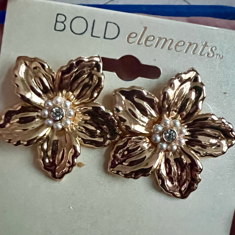 EARRINGS BUNDLE Set of 3 Pair Gold Tone